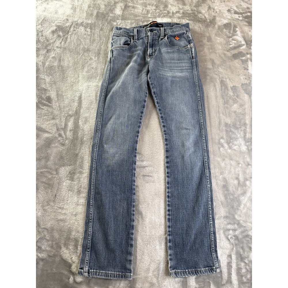 Wrangler FR Flame Resistant Jeans Mens 27x29 Blue Denim CAT 2 NFPA 2112